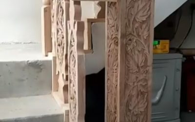 نرده و دسته نرده منبت کاری شده پله و خدمات نصب و اجرای انواع پله چوبی